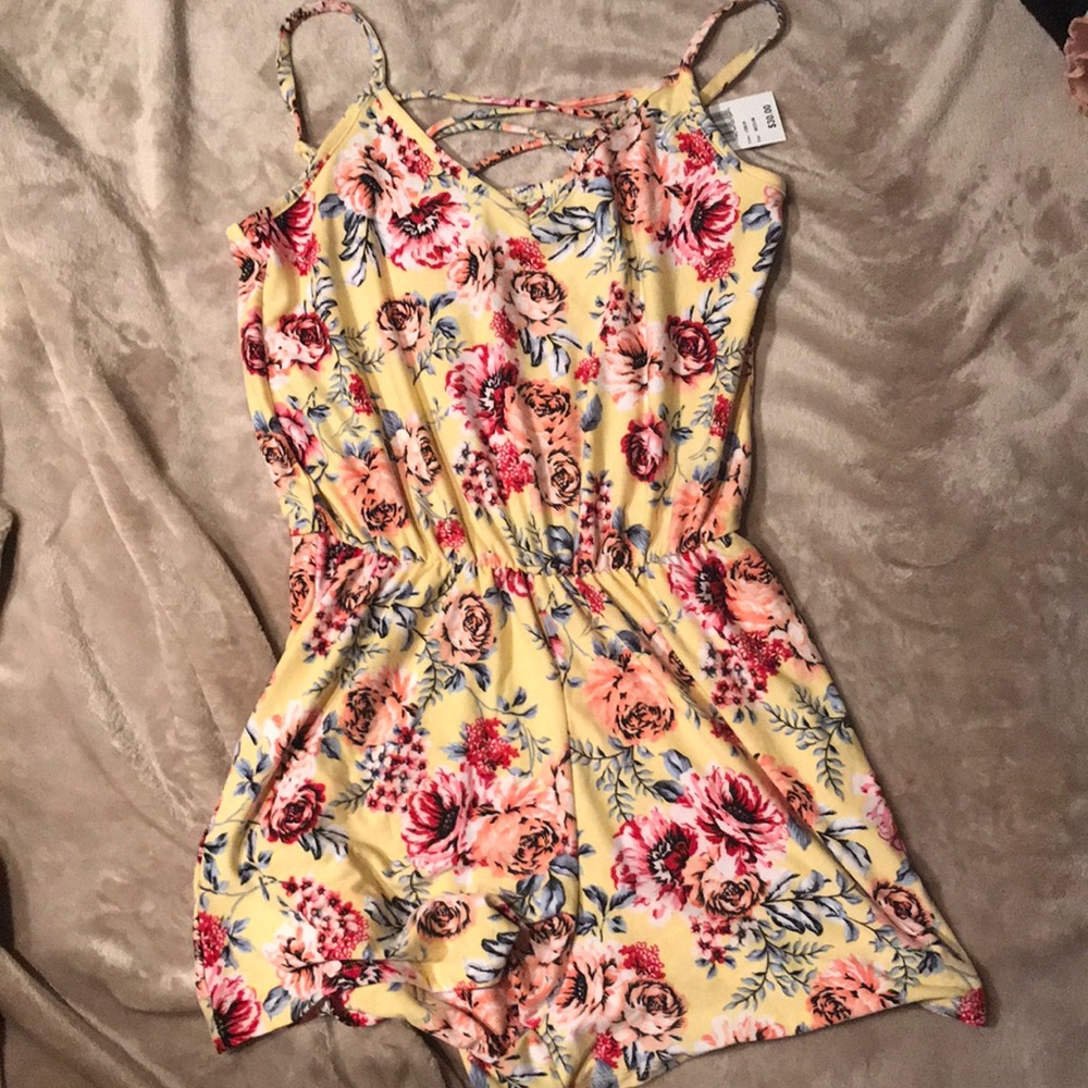 Yellow Floral Romper